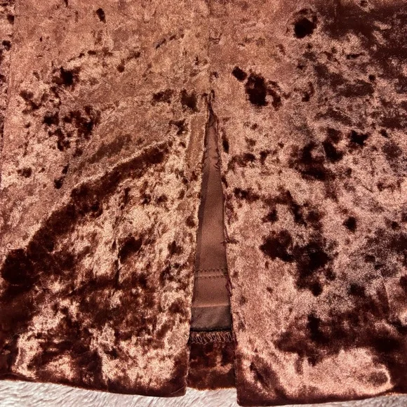 Maggy London Burnt Red Crushed Velvet Cold Open Shoulder Dress Sz 4 - Picture 8 of 14